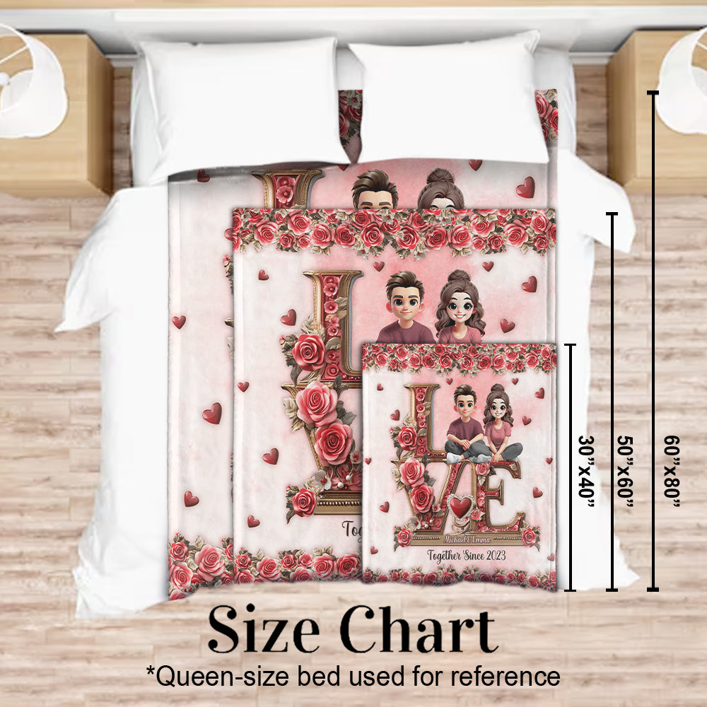 I Love You Forever - Personalized Couple Blanket