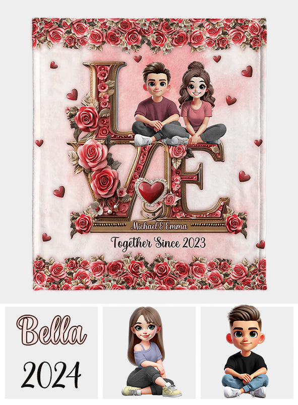 I Love You Forever - Personalized Couple Blanket