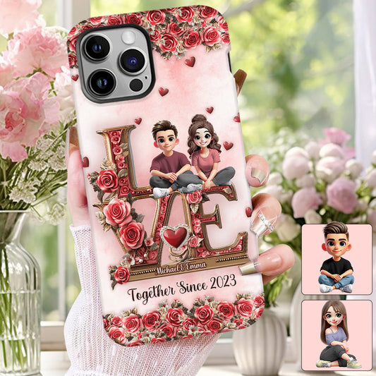 I Love You Forever - Personalized Couple Full Print Phone Case