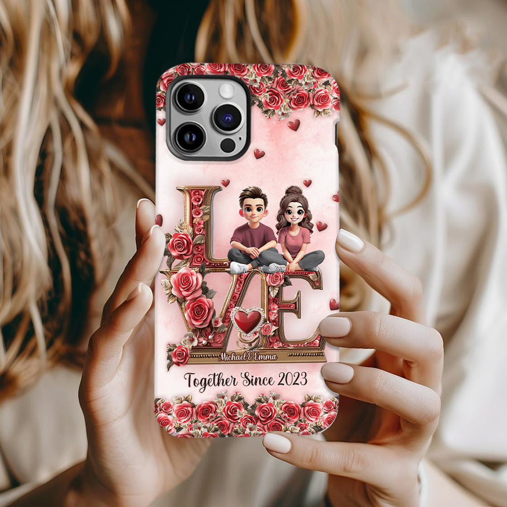 I Love You Forever - Personalized Couple Full Print Phone Case