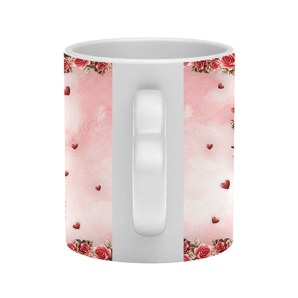 I Love You Forever - Personalized Couple Heart Handle Mug