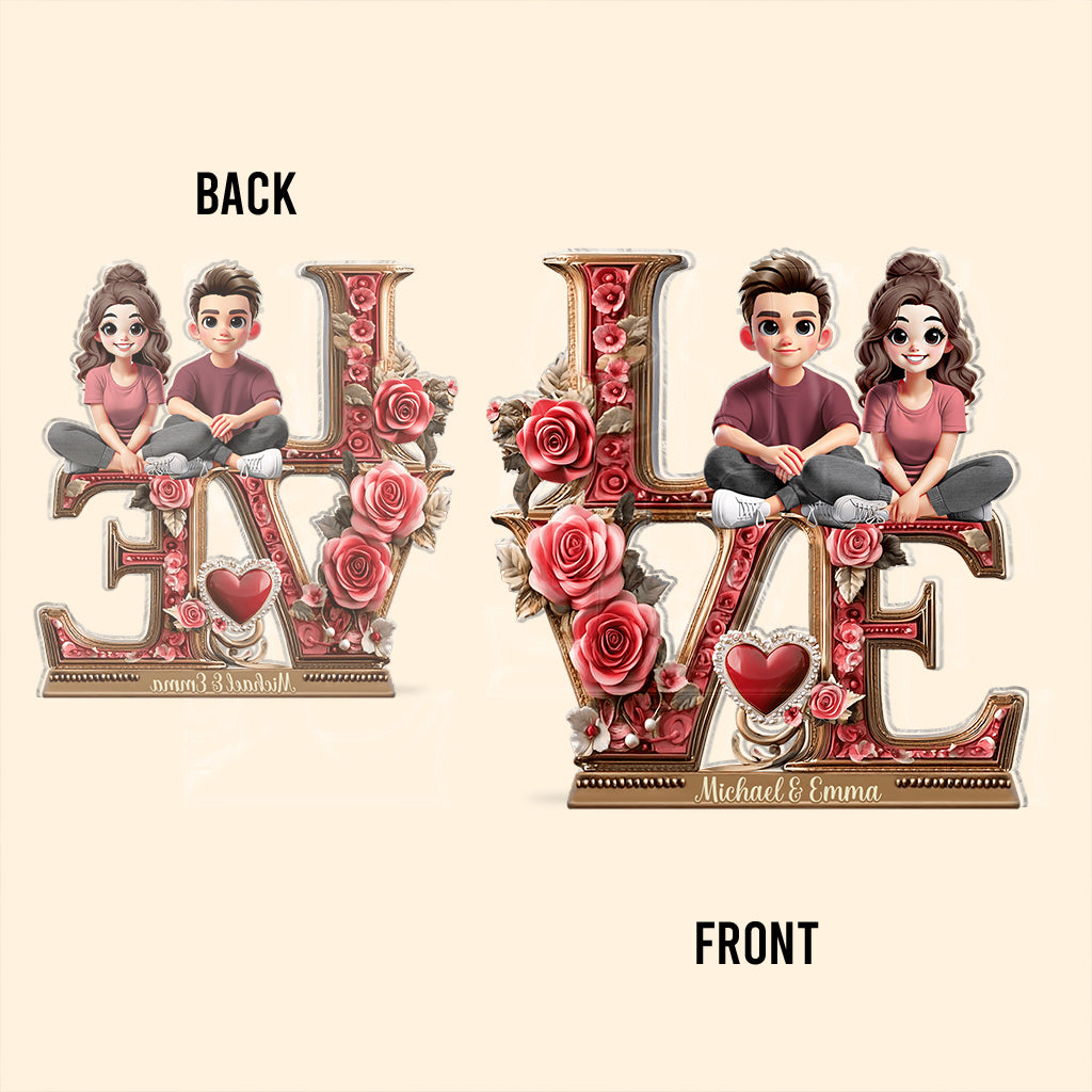 Love Between Us - Personalized Couple Custom Shaped Acrylic Plaque