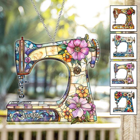 Atemberaubende Nähmaschine – Personalisierter, genähter Fensterhänger-Sonnenfänger als Ornament