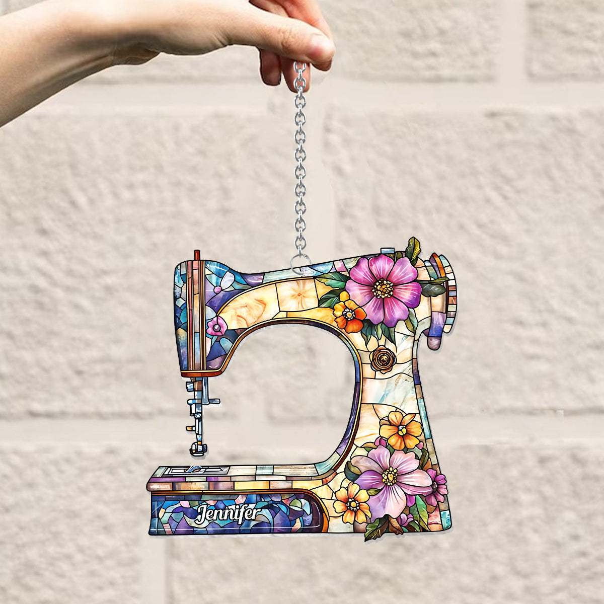 Atemberaubende Nähmaschine – Personalisierter, genähter Fensterhänger-Sonnenfänger als Ornament