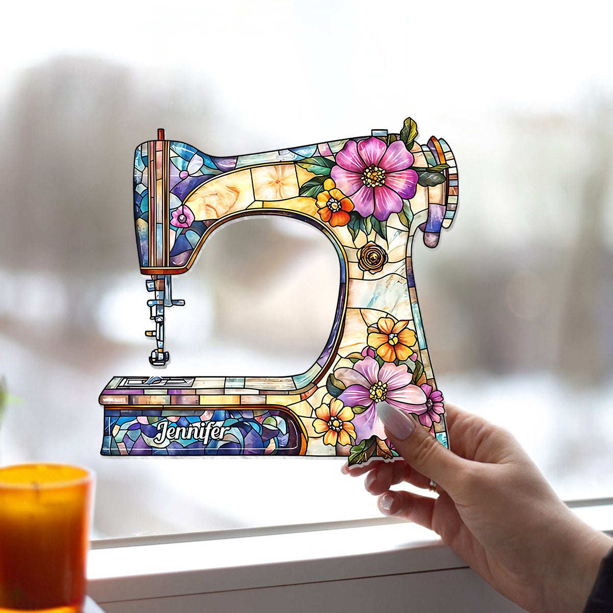 Atemberaubende Nähmaschine – Personalisierter, genähter Fensterhänger-Sonnenfänger als Ornament