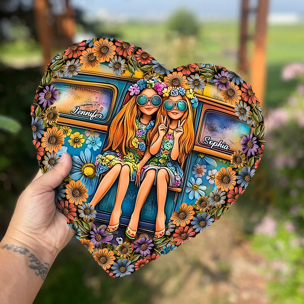 Soul Sisters Journey: Frieden & Fernweh - Personalisierter Hippie-Herzstein