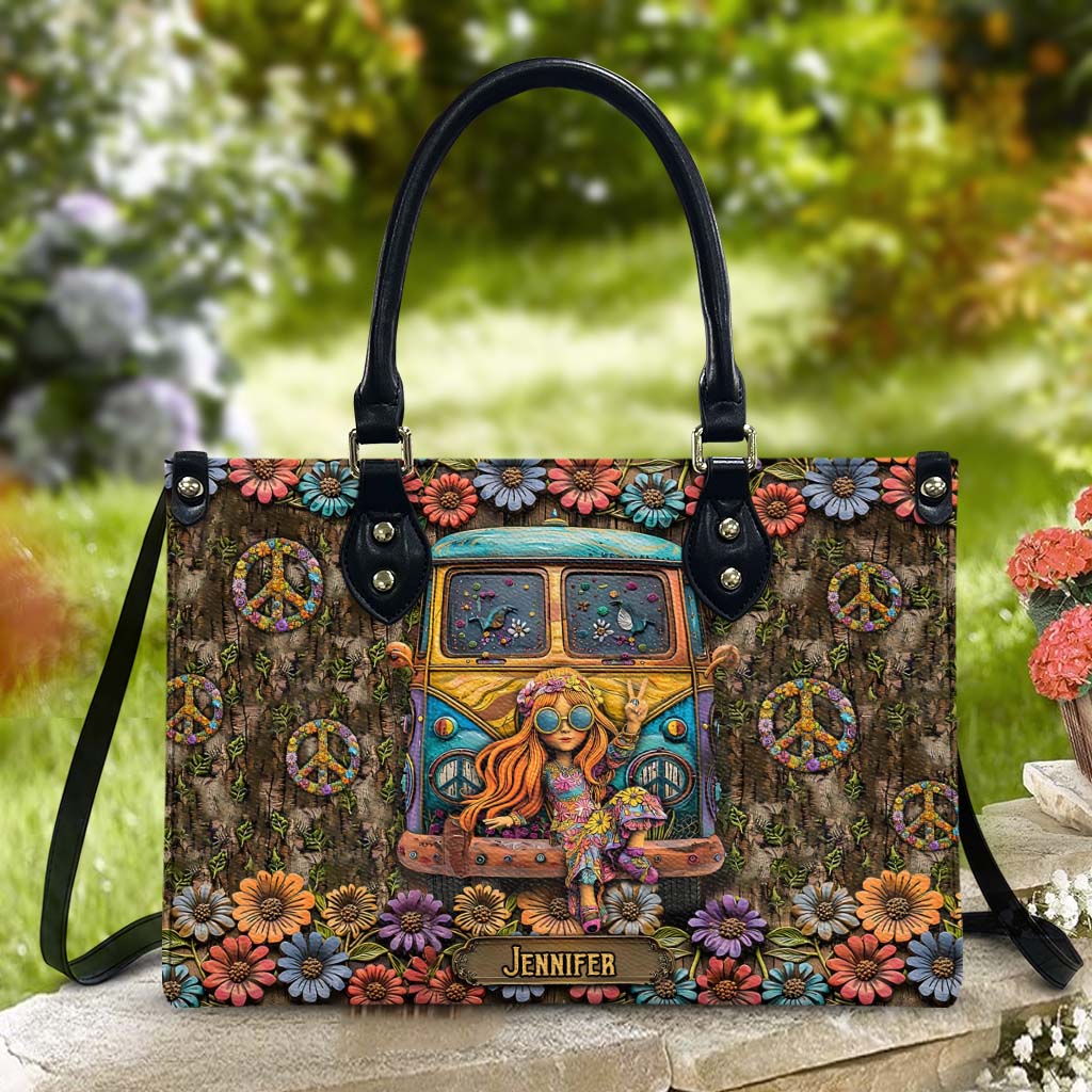Reste sauvage, enfant de la lune - Sac à main hippie en cuir personnalisé