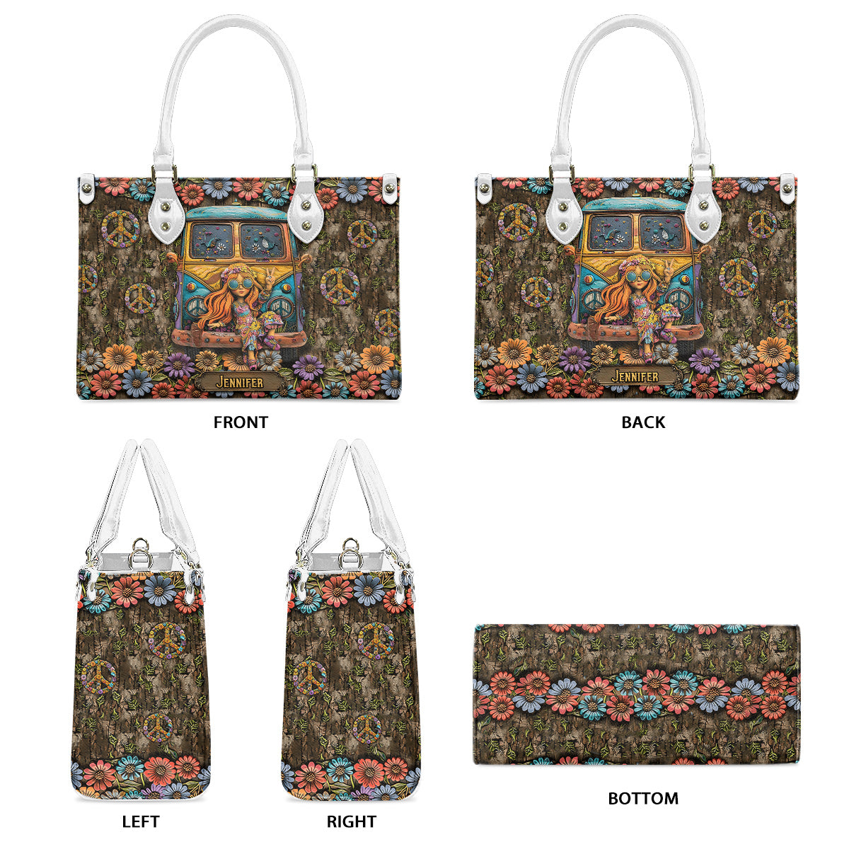 Reste sauvage, enfant de la lune - Sac à main hippie en cuir personnalisé