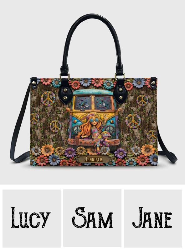 Reste sauvage, enfant de la lune - Sac à main hippie en cuir personnalisé