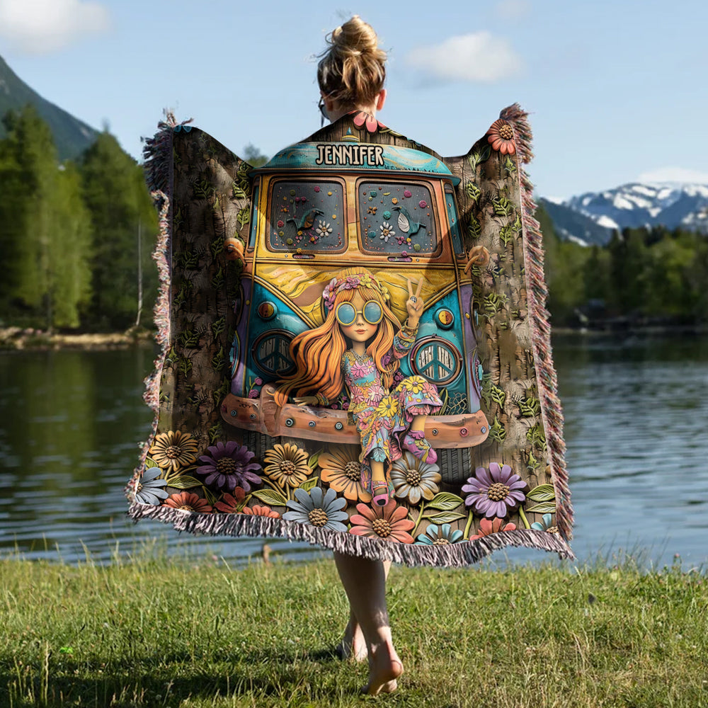 Amoureux du hippie - Couverture tissée hippie personnalisée