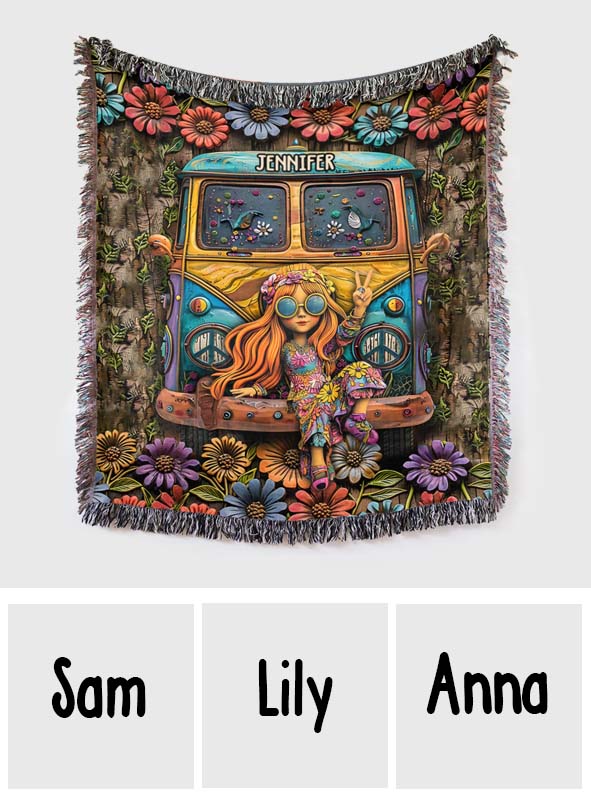 Amoureux du hippie - Couverture tissée hippie personnalisée