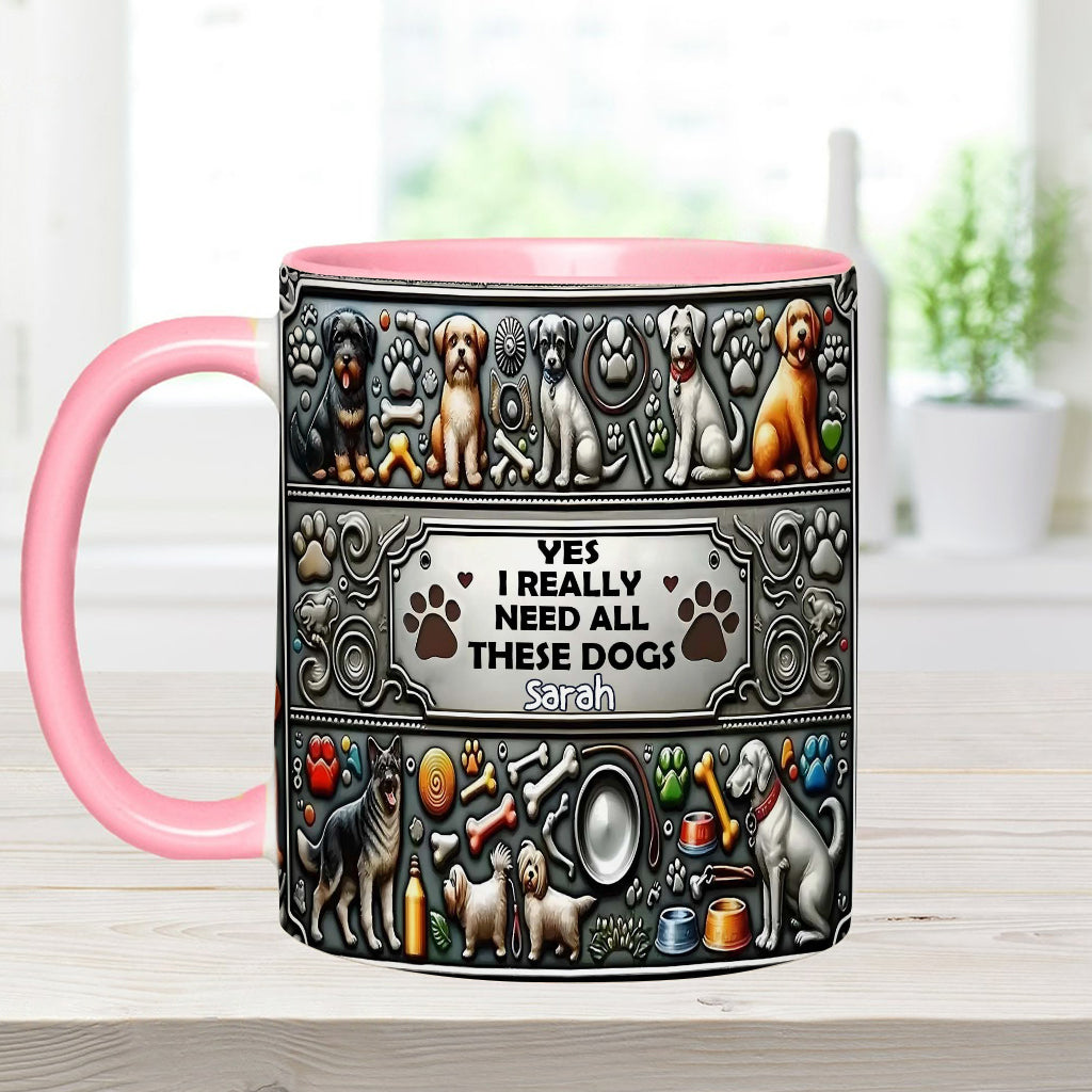 Verrückte Hundelady – Personalisierte Tasse mit Hundemotiv
