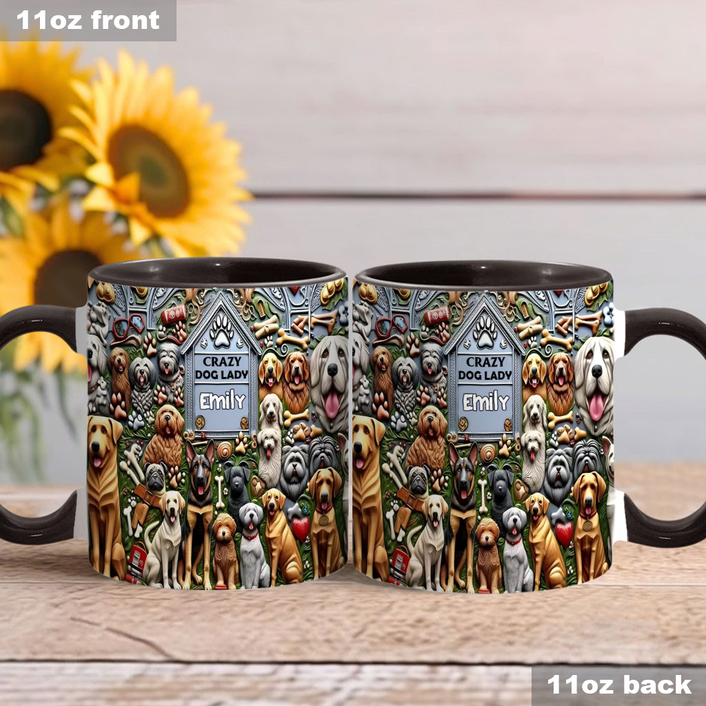 Verrückte Hundelady – Personalisierte Tasse mit Hundemotiv