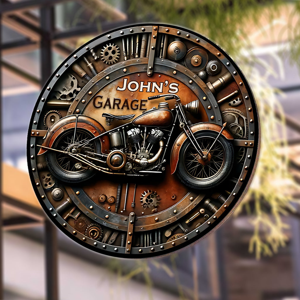 Fantastischer Biker – Personalisiertes rundes Biker-Metallschild