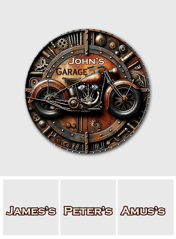 Fantastischer Biker – Personalisiertes rundes Biker-Metallschild