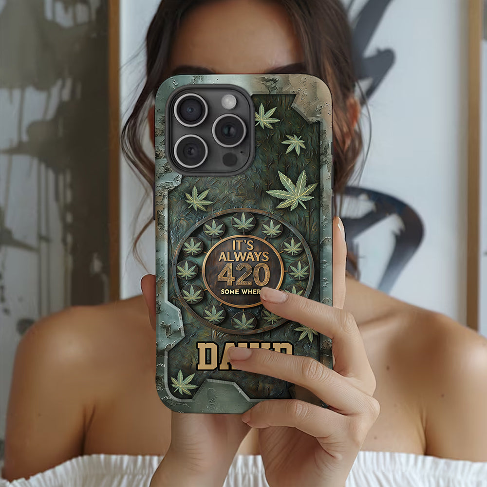 C'est toujours 420 - Coque de téléphone personnalisée avec impression intégrale sur le thème du cannabis