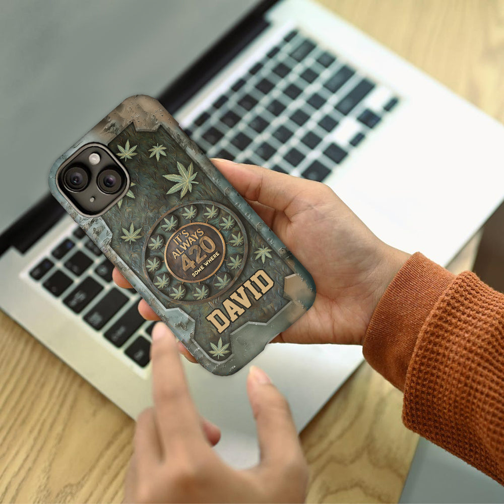 C'est toujours 420 - Coque de téléphone personnalisée avec impression intégrale sur le thème du cannabis