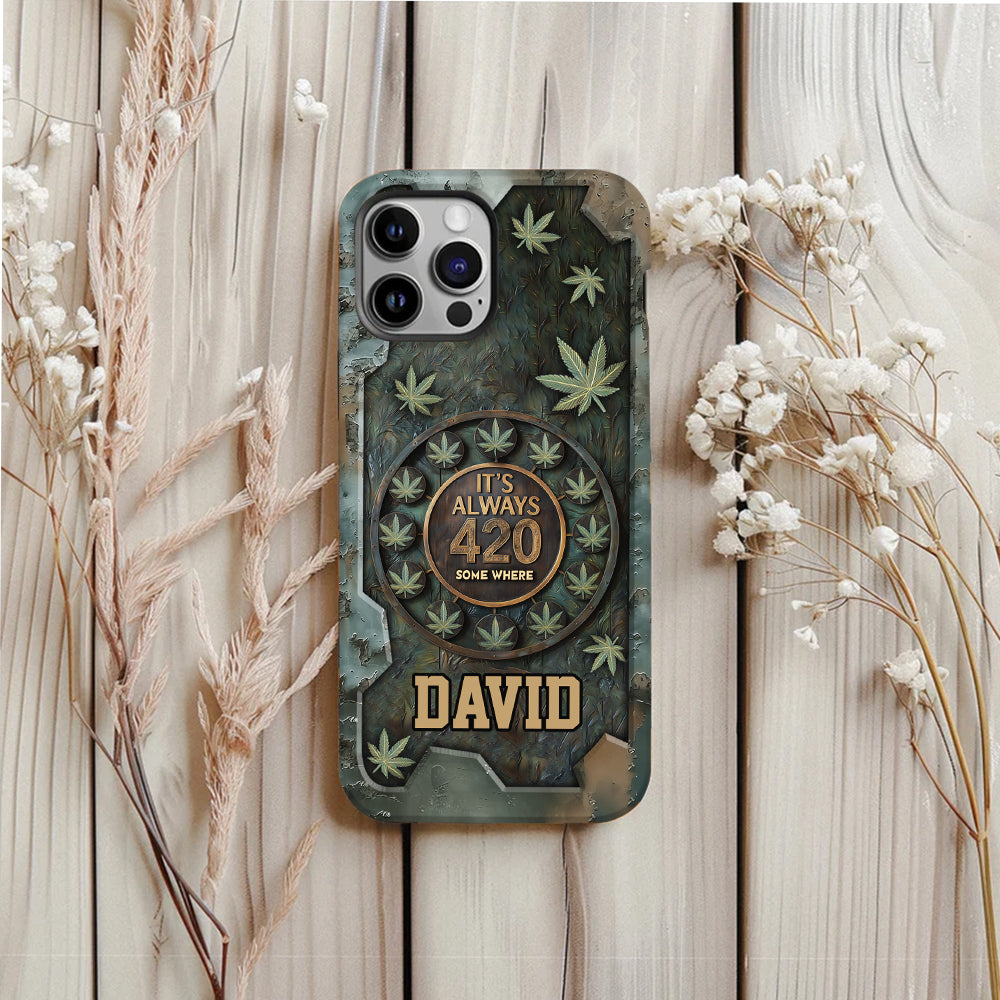 C'est toujours 420 - Coque de téléphone personnalisée avec impression intégrale sur le thème du cannabis