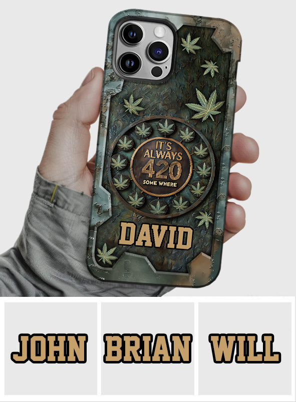 C'est toujours 420 - Coque de téléphone personnalisée avec impression intégrale sur le thème du cannabis