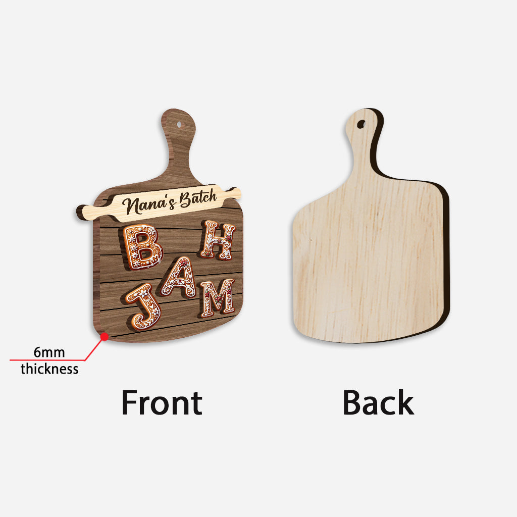 Lebkuchen-Alphabetbuchstabe – Personalisierter zweilagiger Holzornament für die Familie