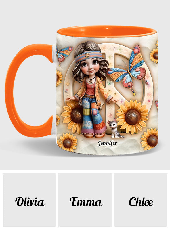 Hippie Soul – Personalisierte Tasse mit Hippie-Akzent