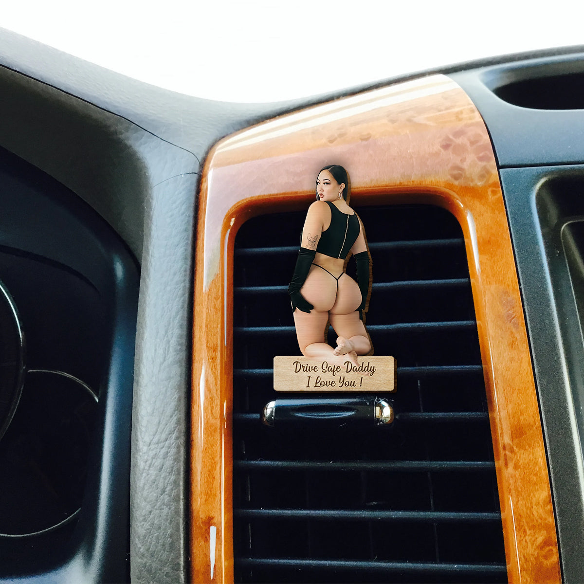 Drive Safe Daddy - Personalized Couple Shaped Car Visor Clip