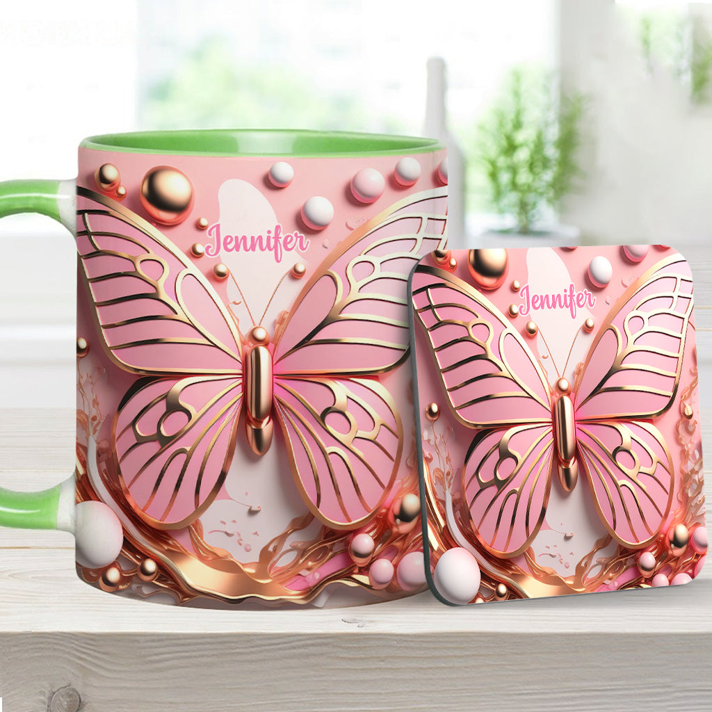 Schmetterlingsliebe – Personalisierte Tasse mit Schmetterlingsmotiv