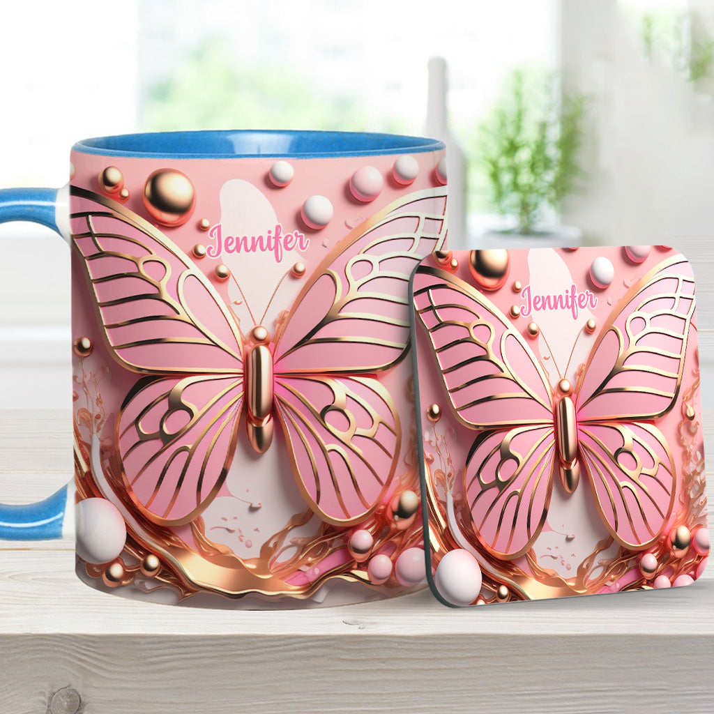 Schmetterlingsliebe – Personalisierte Tasse mit Schmetterlingsmotiv