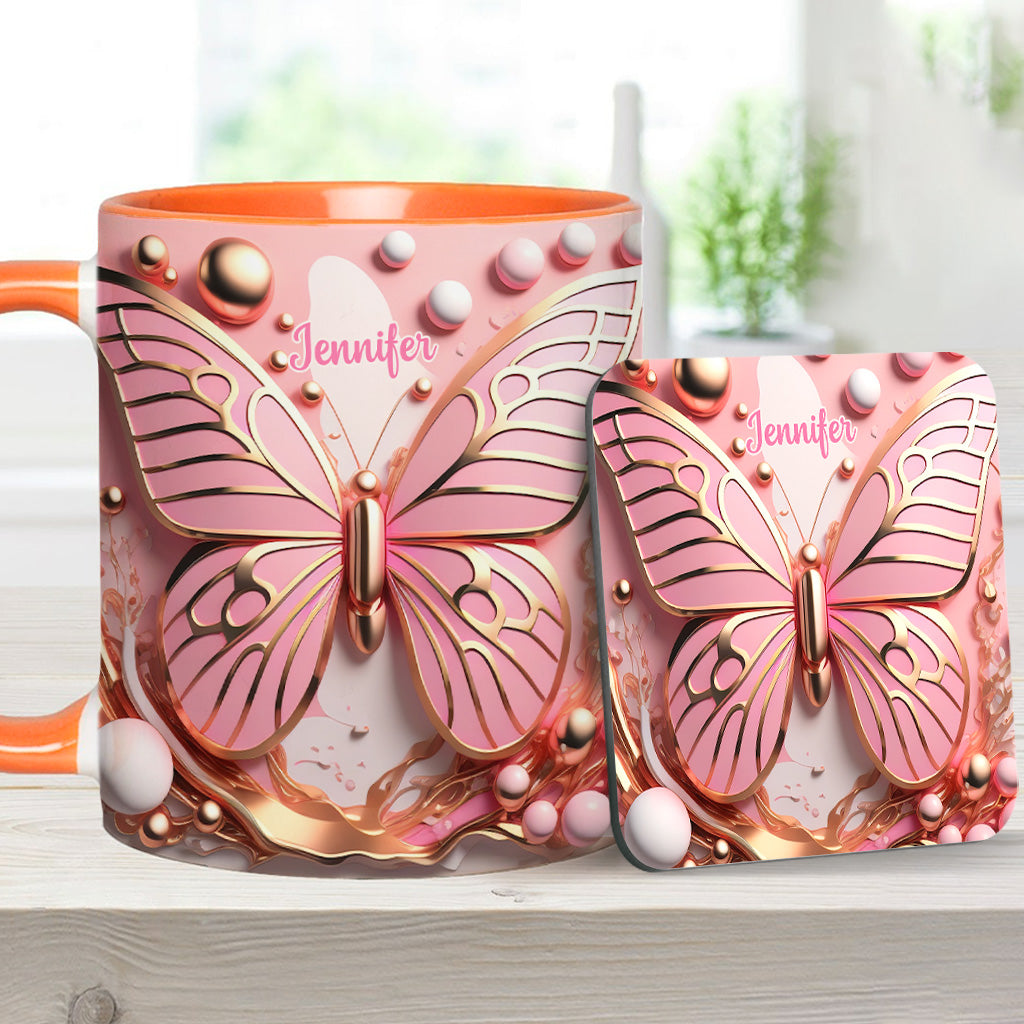 Schmetterlingsliebe – Personalisierte Tasse mit Schmetterlingsmotiv