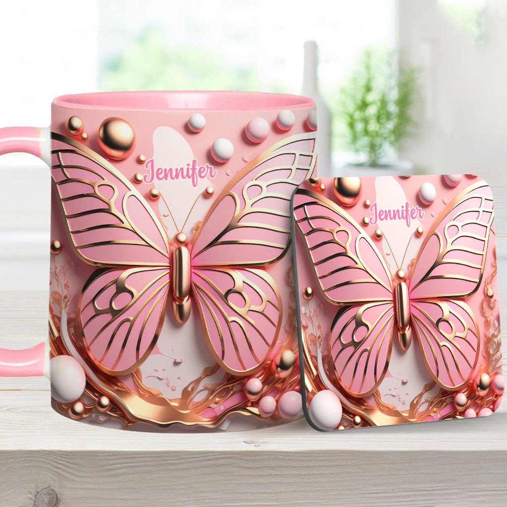 Schmetterlingsliebe – Personalisierte Tasse mit Schmetterlingsmotiv