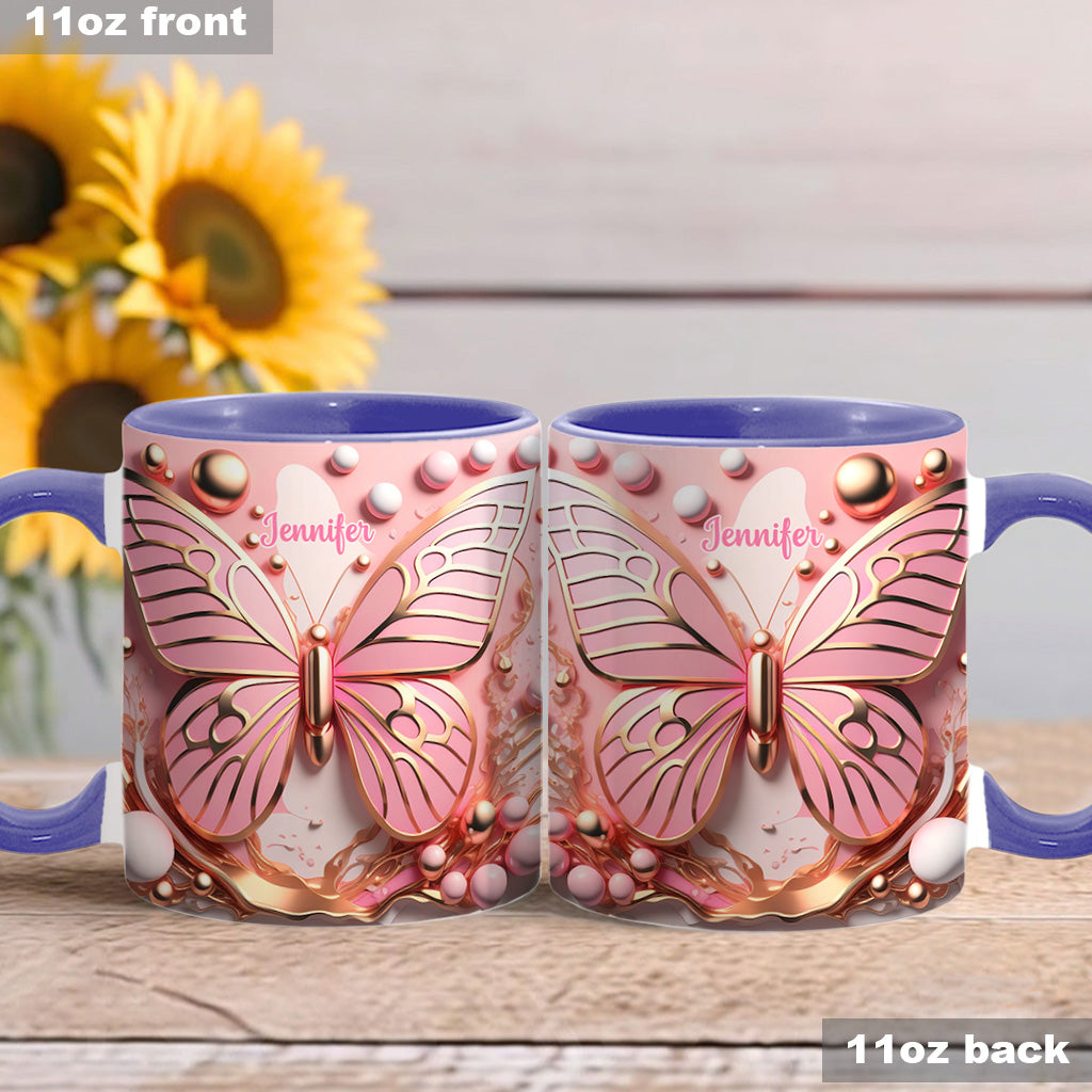 Schmetterlingsliebe – Personalisierte Tasse mit Schmetterlingsmotiv