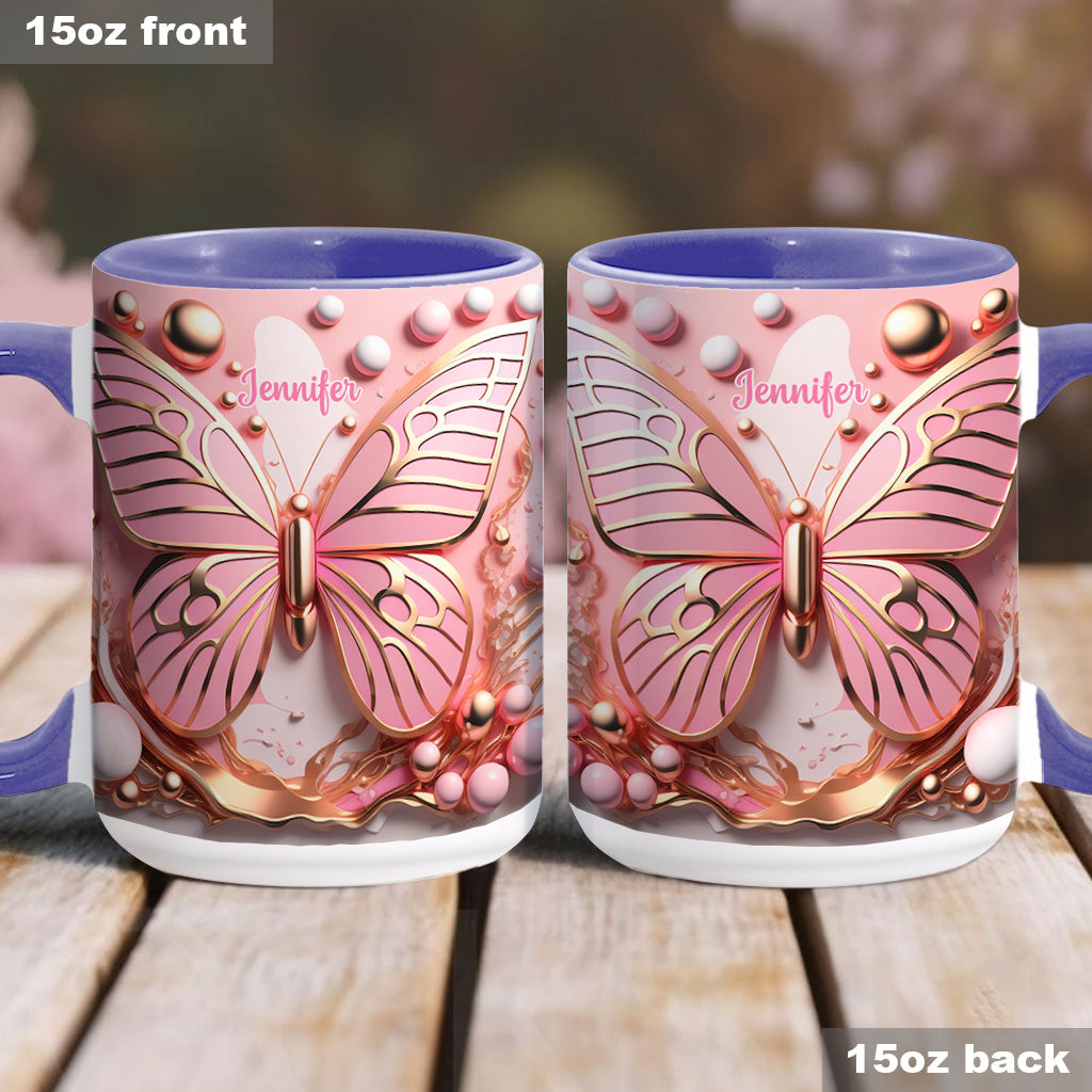 Schmetterlingsliebe – Personalisierte Tasse mit Schmetterlingsmotiv