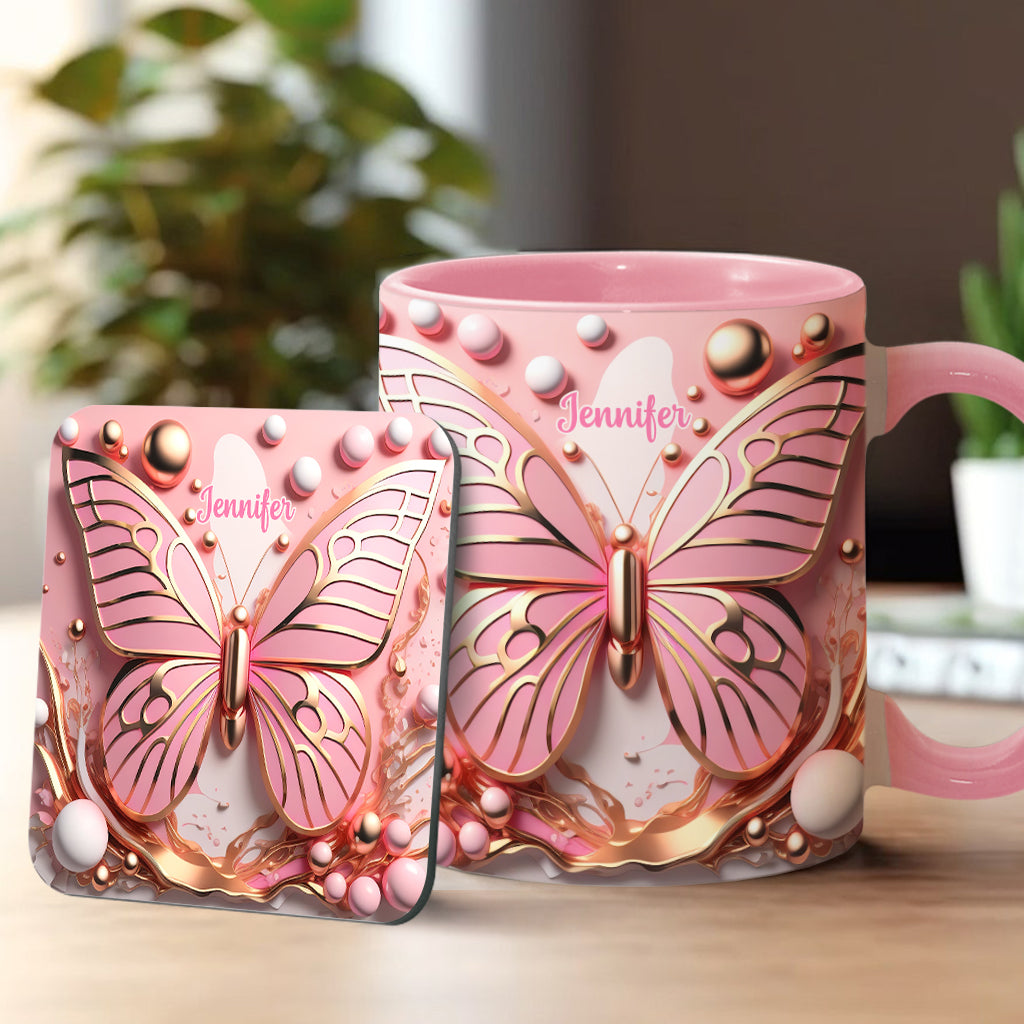 Schmetterlingsliebe – Personalisierte Tasse mit Schmetterlingsmotiv