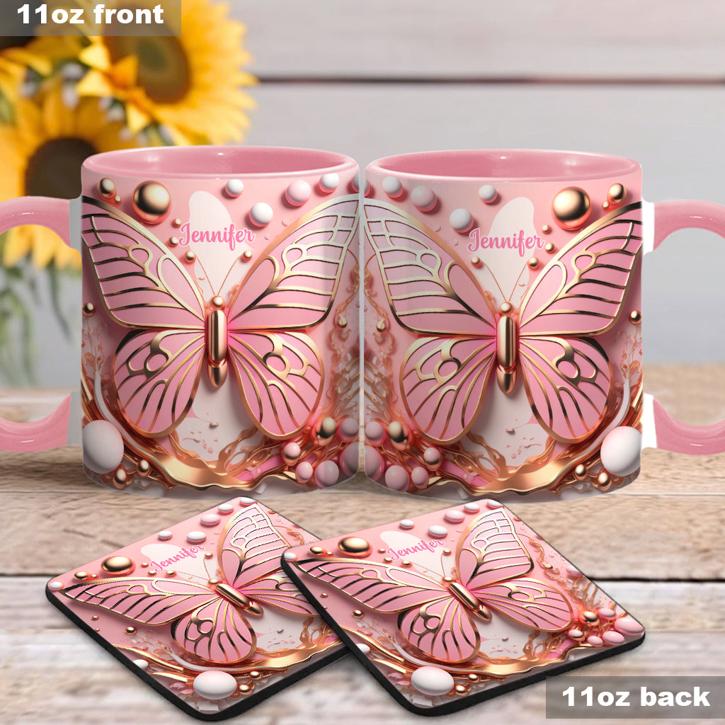 Schmetterlingsliebe – Personalisierte Tasse mit Schmetterlingsmotiv