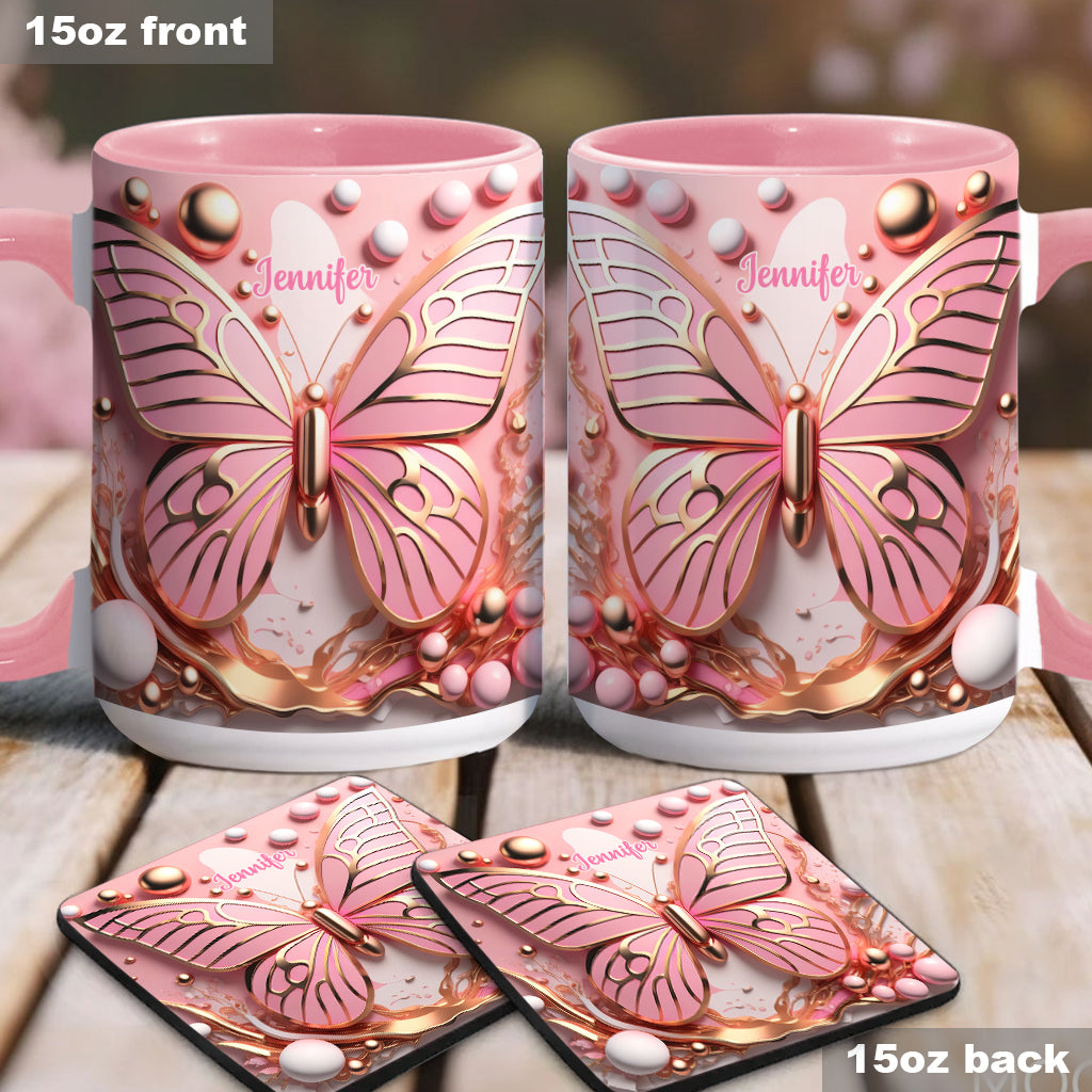 Schmetterlingsliebe – Personalisierte Tasse mit Schmetterlingsmotiv