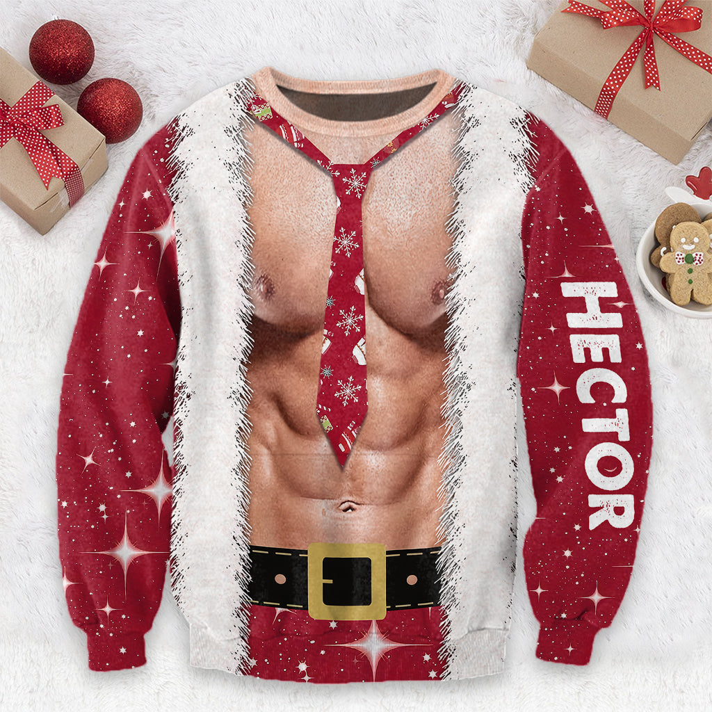 Hohoho I'm Your Santa - Personalized Couple Ugly Sweater