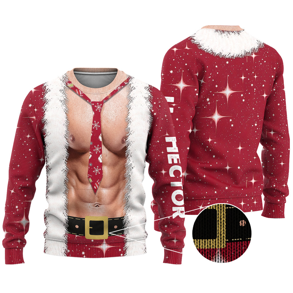 Hohoho I'm Your Santa - Personalized Couple Ugly Sweater