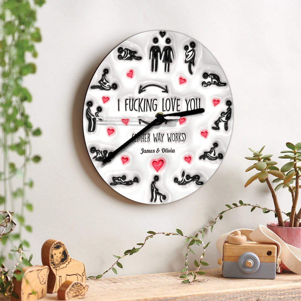 I Love You - Personalized Couple Wall Clock