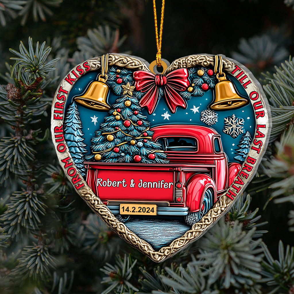 From Our First Kiss Till Our Last Breath - Personalized Couple Ornament