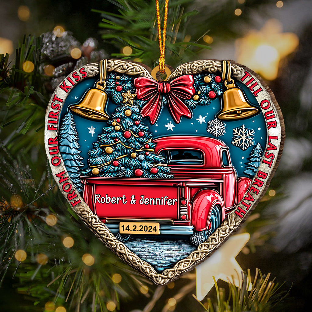From Our First Kiss Till Our Last Breath - Personalized Couple Ornament
