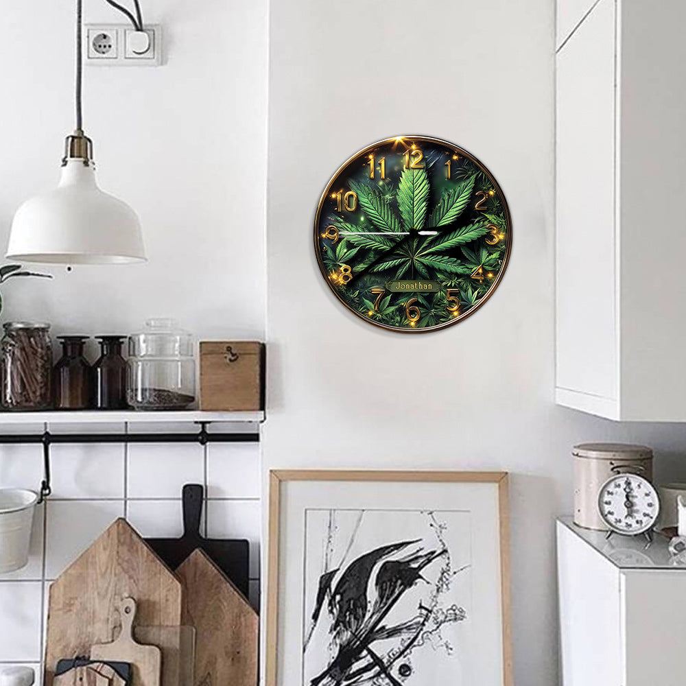 Hier ist es immer 4:20 – Personalisierte Weed-Wanduhr
