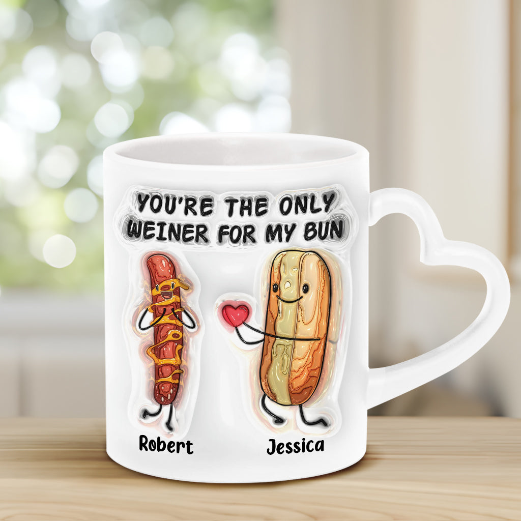 You Are The Only One - Personalized Couple Heart Handle Mug