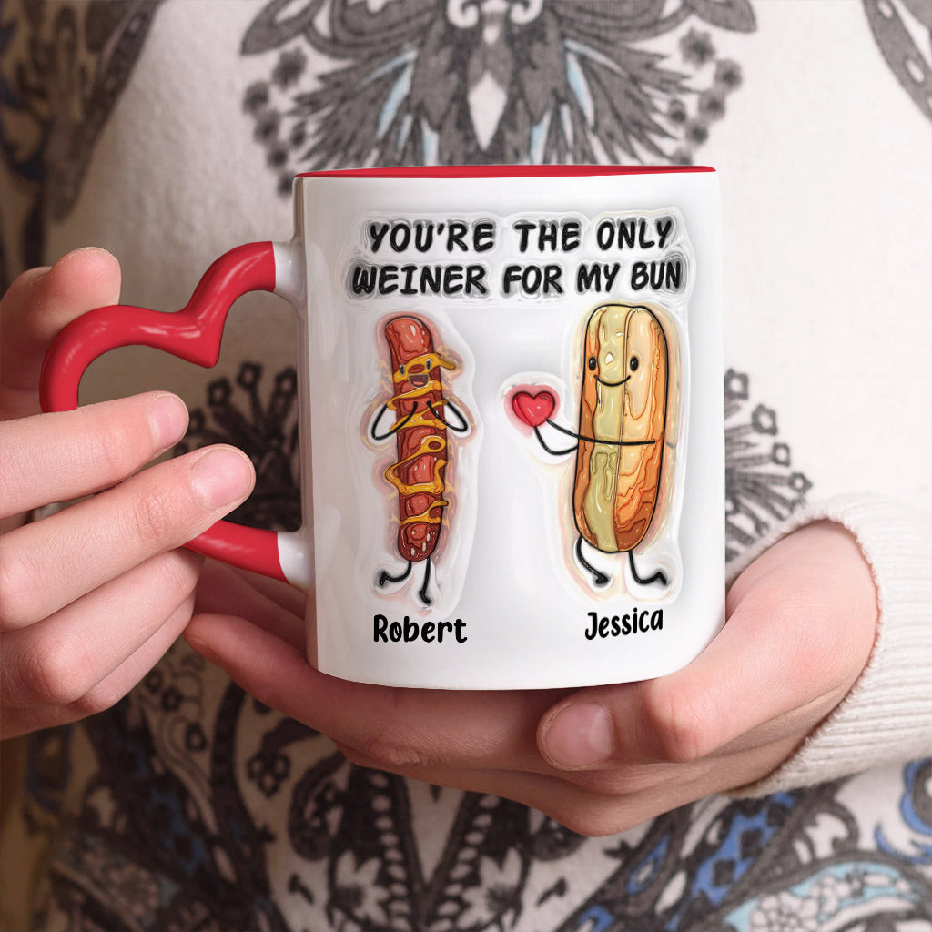 You Are The Only One - Personalized Couple Heart Handle Mug