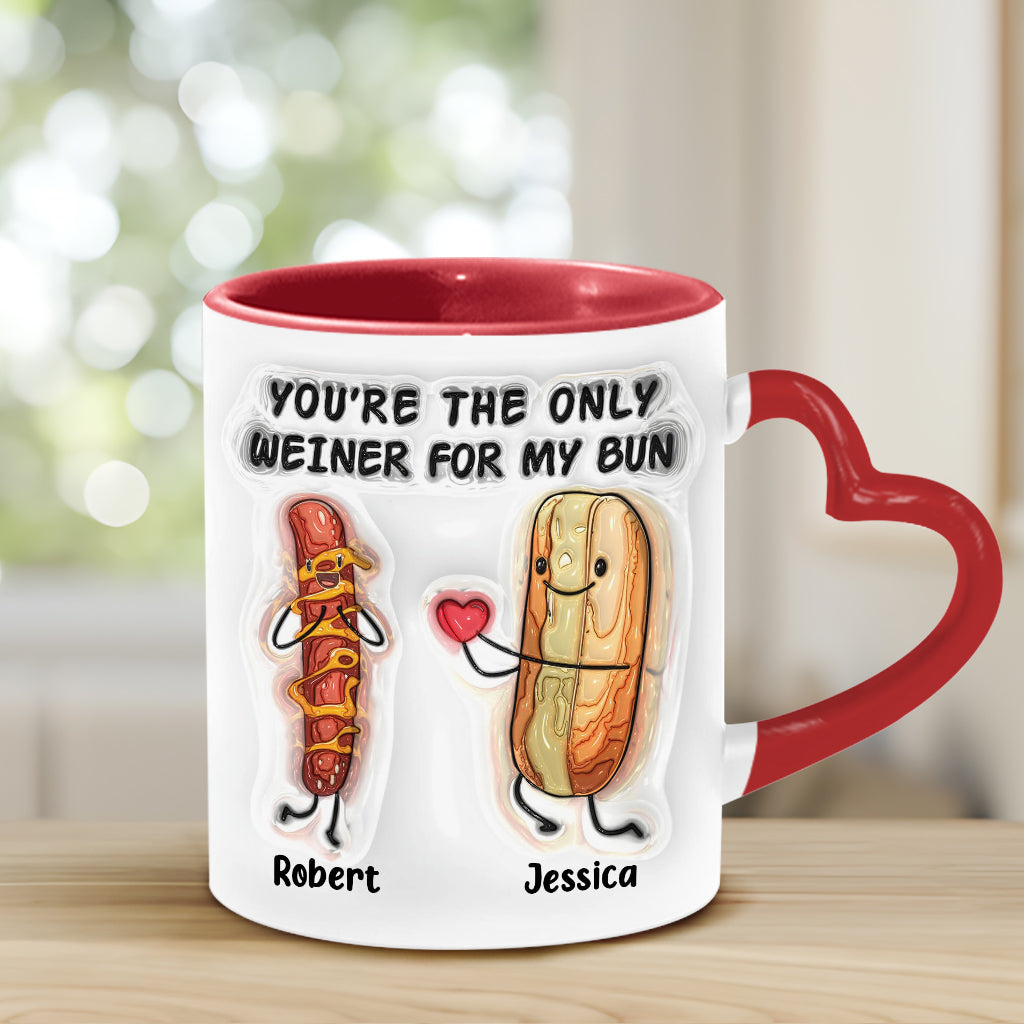 You Are The Only One - Personalized Couple Heart Handle Mug