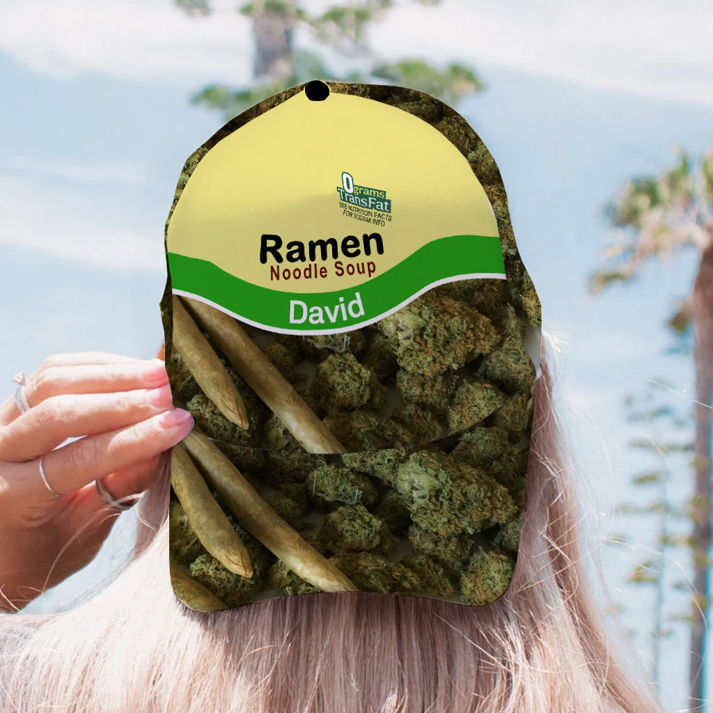 Casual Food – Personalisierter Hoodie und klassische Kappe mit Weed-Allover-Print