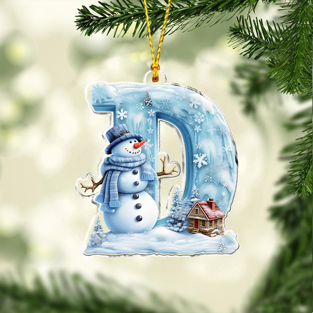 Bonhomme de neige de Noël - Ornement familial personnalisé
