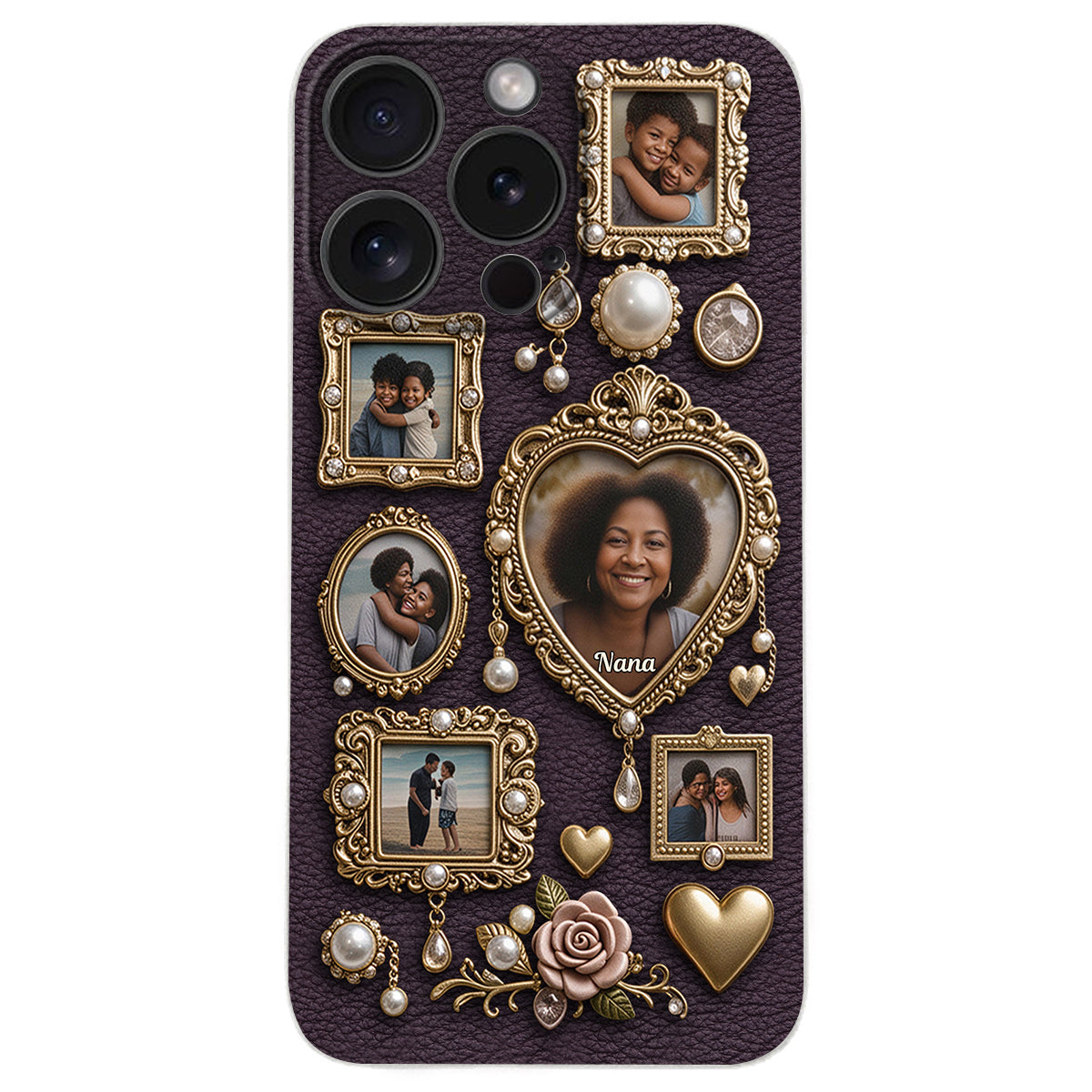 Le petit musée mignon de grand-mère - Étui de téléphone en cuir personnalisé pour grand-mère