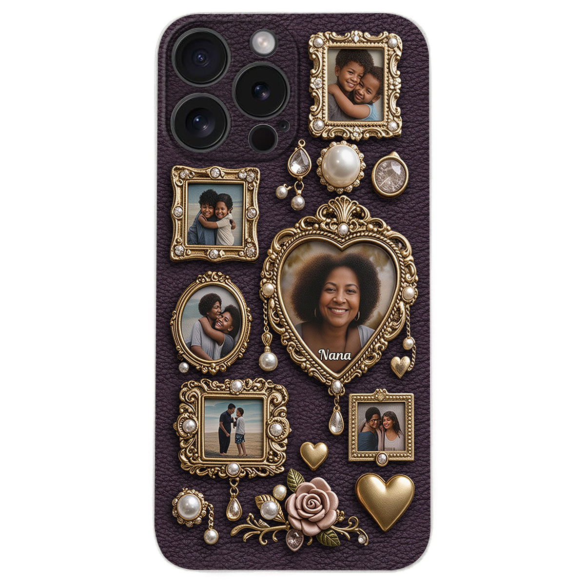 Le petit musée mignon de grand-mère - Étui de téléphone en cuir personnalisé pour grand-mère