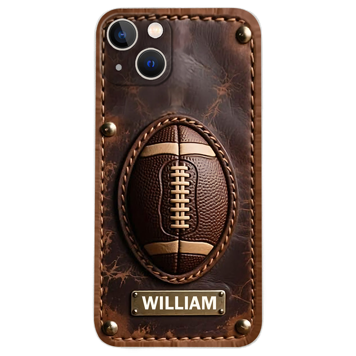 Étui de téléphone en cuir personnalisé pour les jours de match - Football
