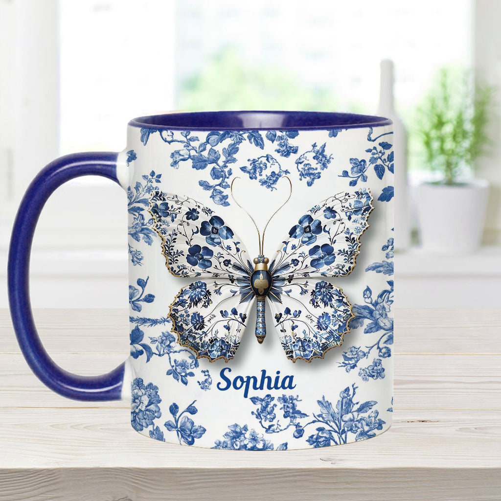 Schmetterlinge lieben – Personalisierte Tasse mit Schmetterlingsmotiv